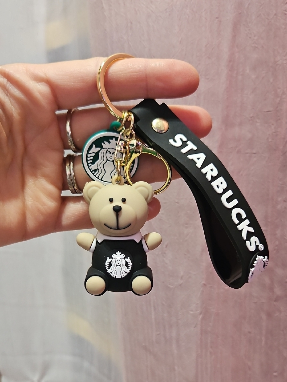 1/$6 or 2/$10 NWOT Barista Bear with Logo Coffee Key Chain Purse Bag Charm